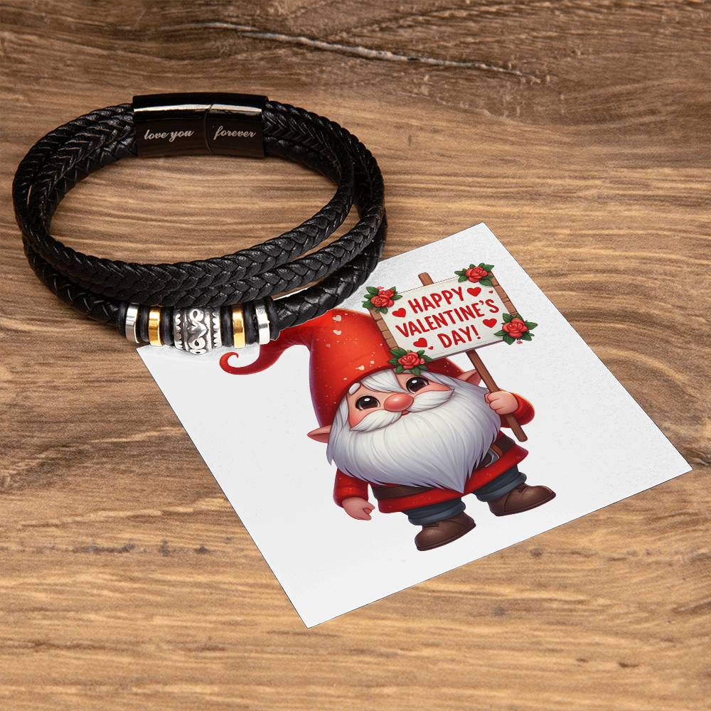 Happy Valentine's Day Gnomes 005 - Men's "Love You Forever" Bracelet