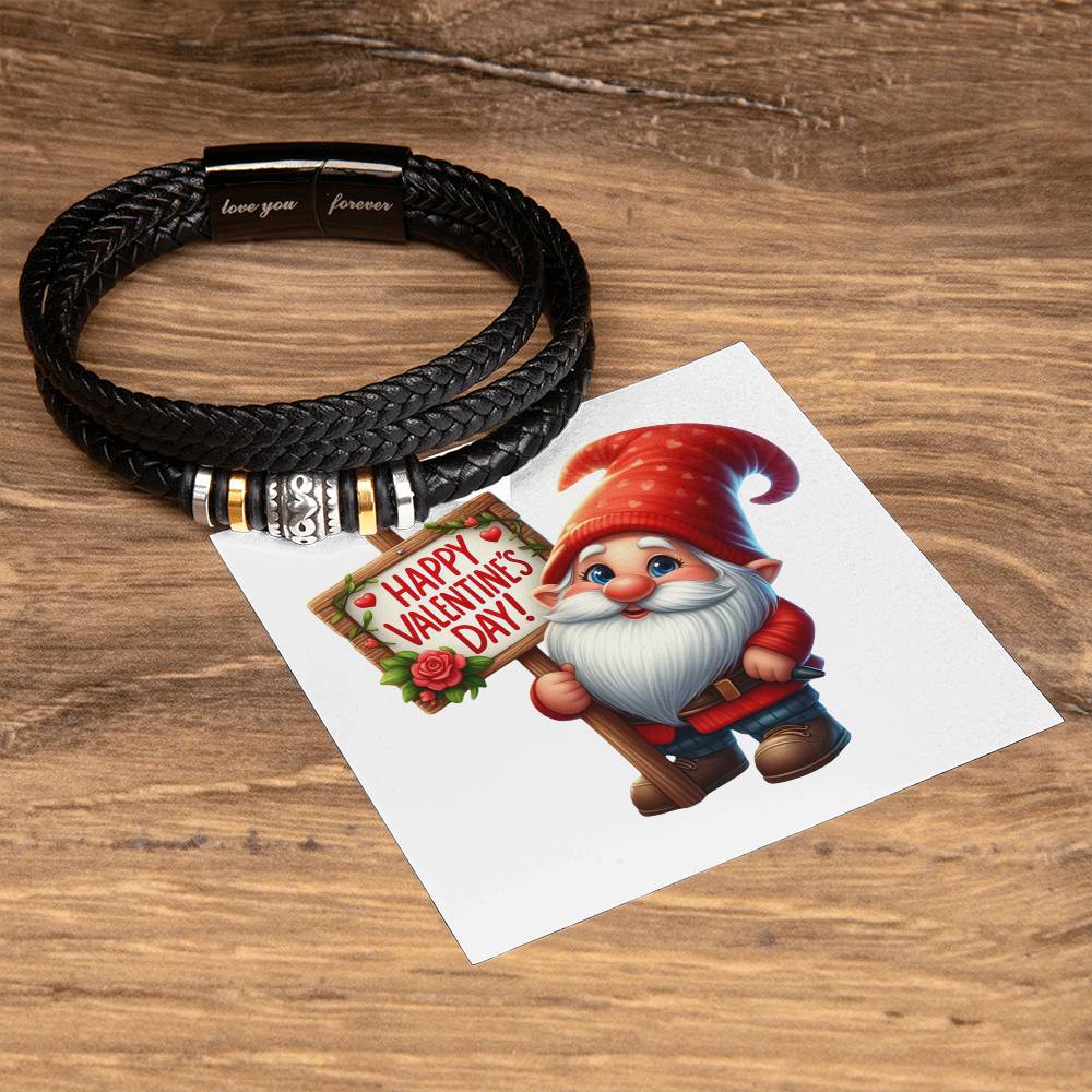 Happy Valentine's Day Gnomes 023 - Men's "Love You Forever" Bracelet