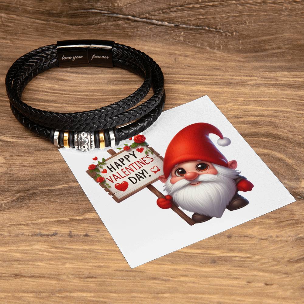 Happy Valentine's Day Gnomes 027 - Men's "Love You Forever" Bracelet