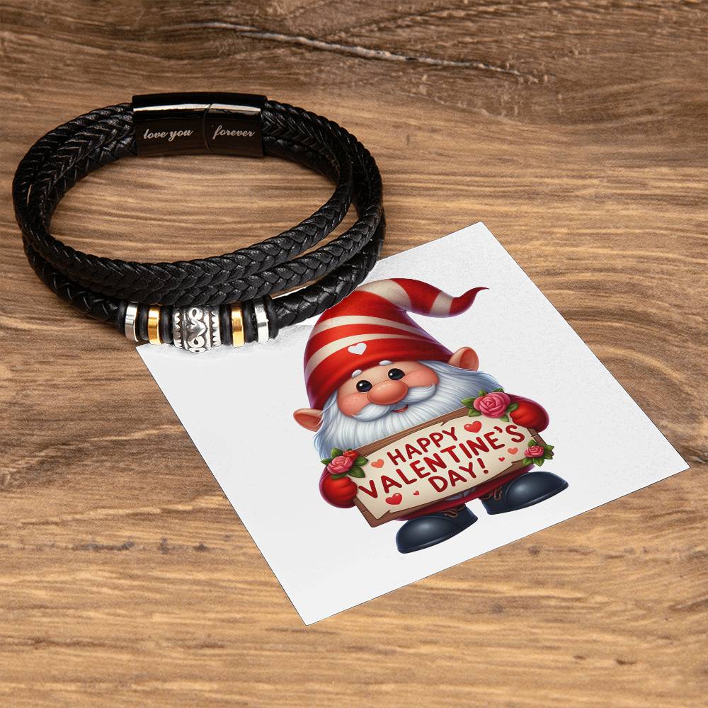 Happy Valentine's Day Gnomes 006 - Men's "Love You Forever" Bracelet