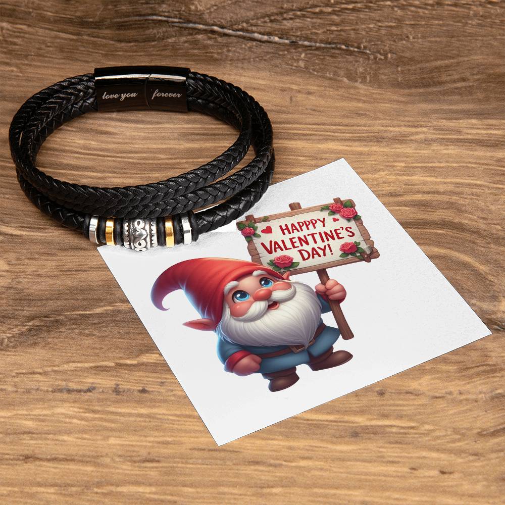 Happy Valentine's Day Gnomes 009 - Men's "Love You Forever" Bracelet