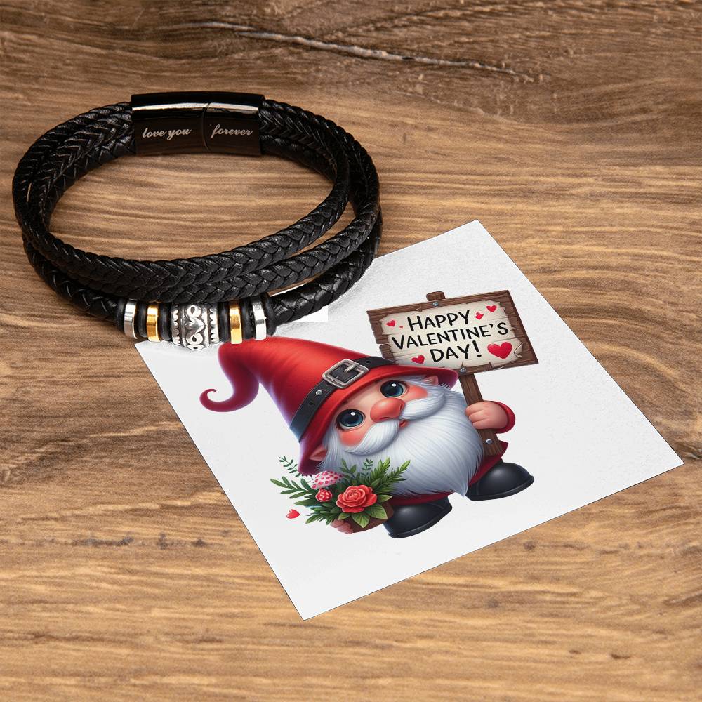 Happy Valentine's Day Gnomes 003 - Men's "Love You Forever" Bracelet