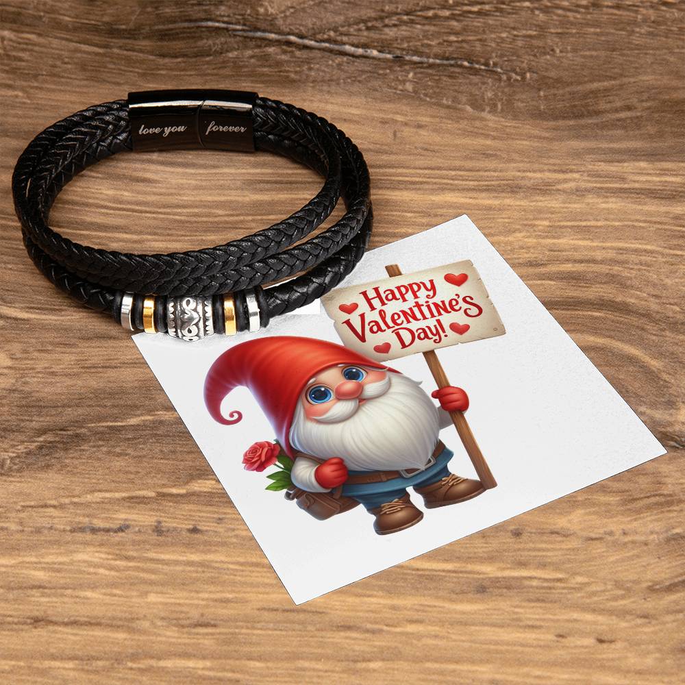 Happy Valentine's Day Gnomes 025 - Men's "Love You Forever" Bracelet