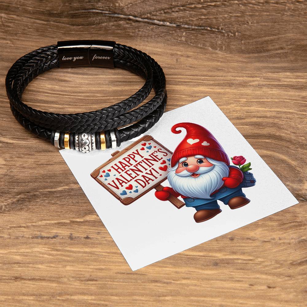 Happy Valentine's Day Gnomes 021 - Men's "Love You Forever" Bracelet