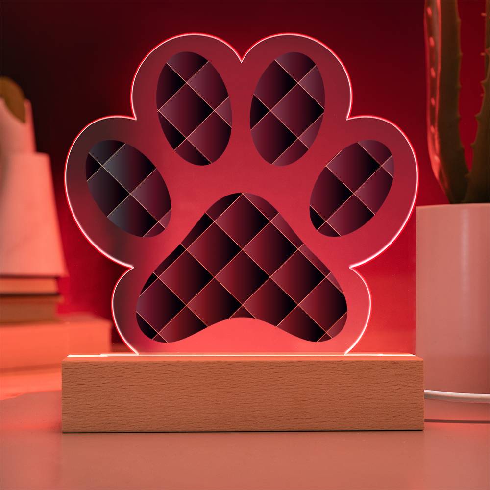 Abstract Luxury Pattern 005 - Paw Print Acrylic Plaque