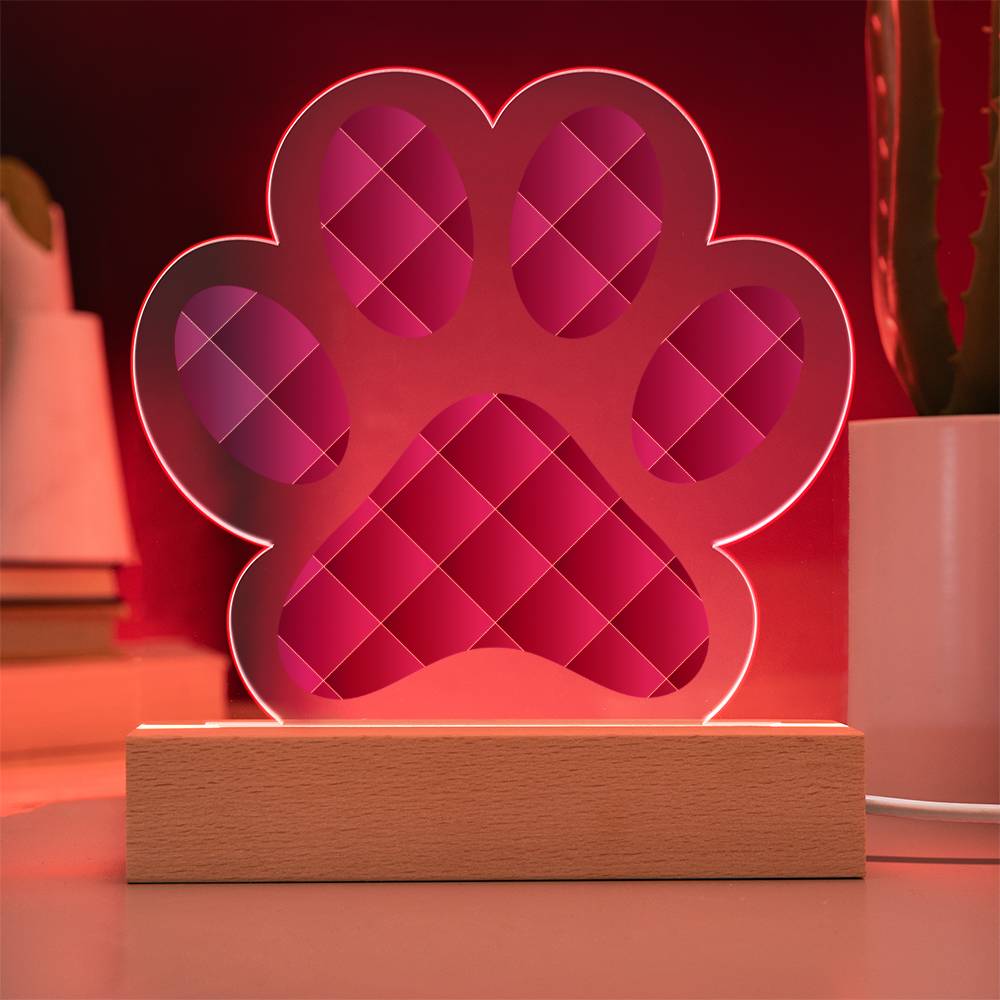 Abstract Luxury Pattern 010 - Paw Print Acrylic Plaque