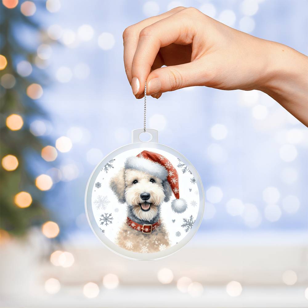 Christmas Dog - Bedlington Terrier - Acrylic Ornament