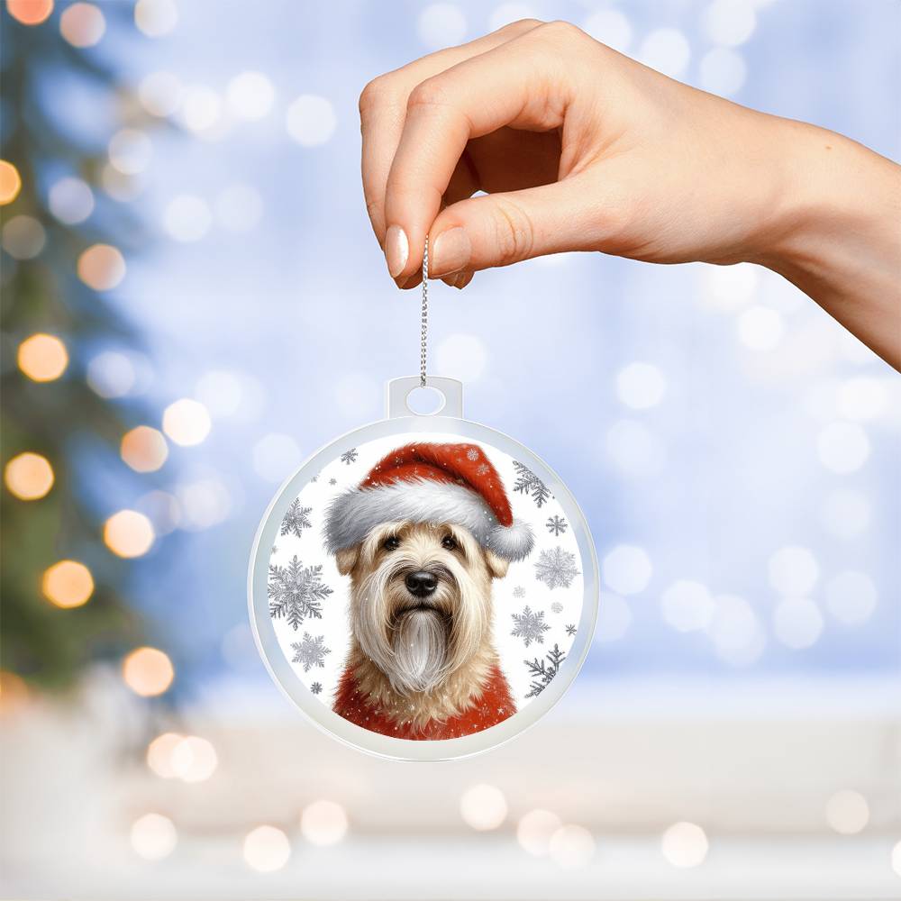 Christmas Dog - Soft Coated Wheaten Terrier - Acrylic Ornament