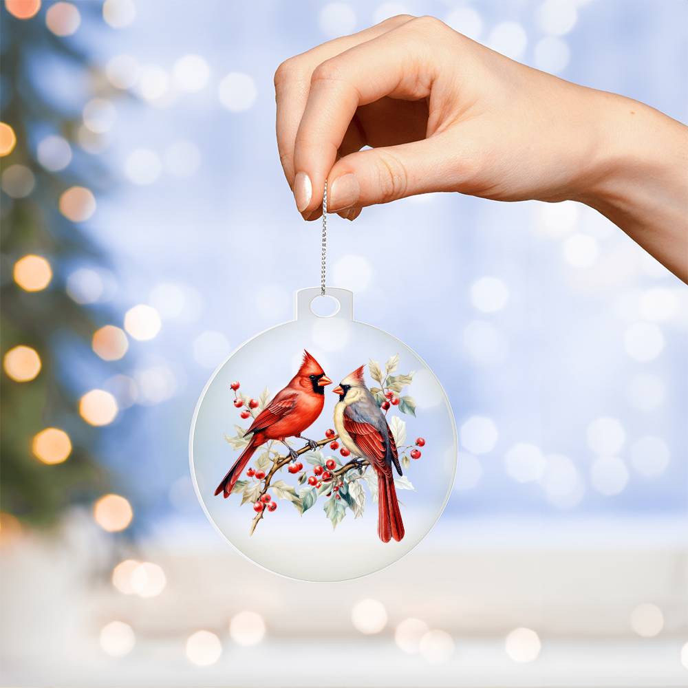 Christmas Cardinal 014 - Acrylic Ornament