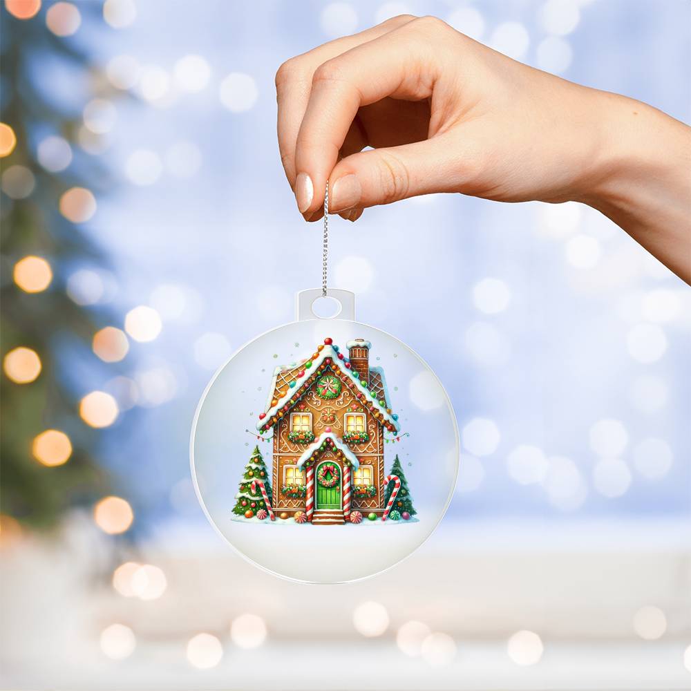 Christmas Gingerbread House 004 - Acrylic Ornament