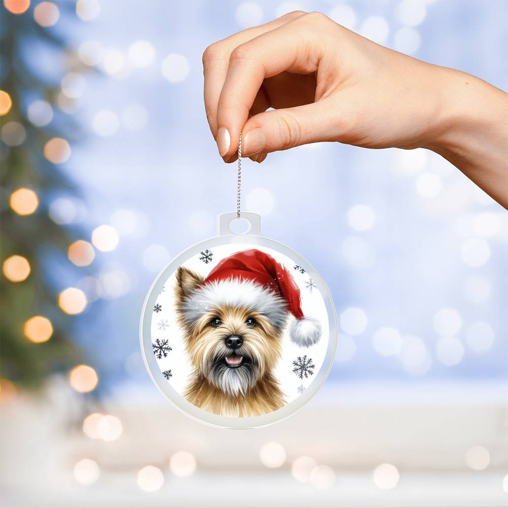 Christmas Dog - Norwich Terrier - Acrylic Ornament