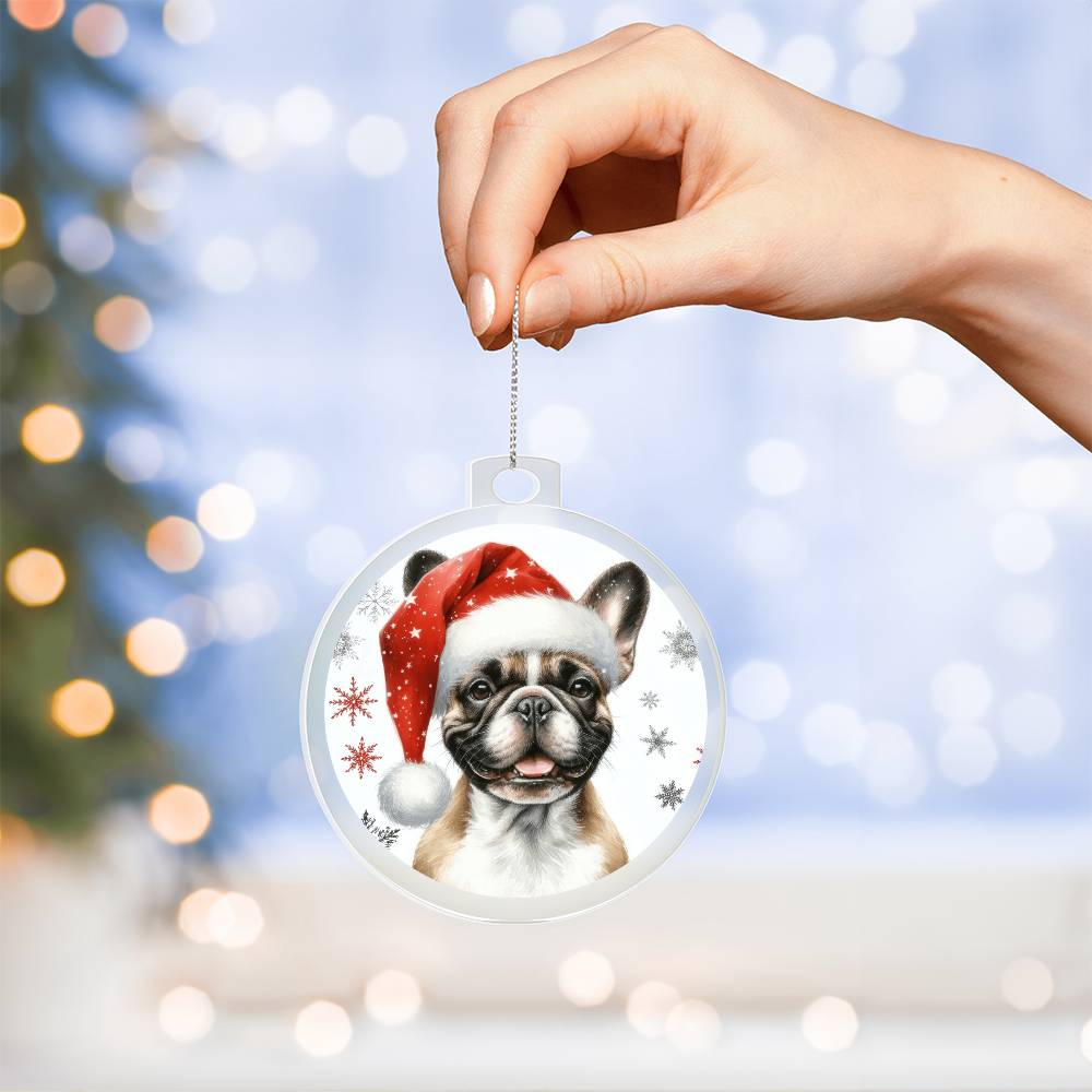Christmas Dog - French Bulldog - Acrylic Ornament