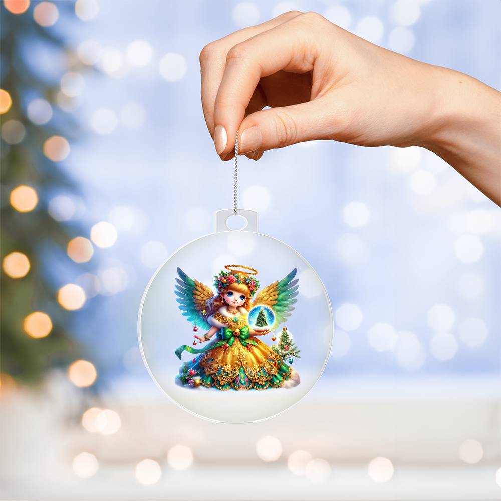 Cute Christmas Angel 011 - Acrylic Ornament