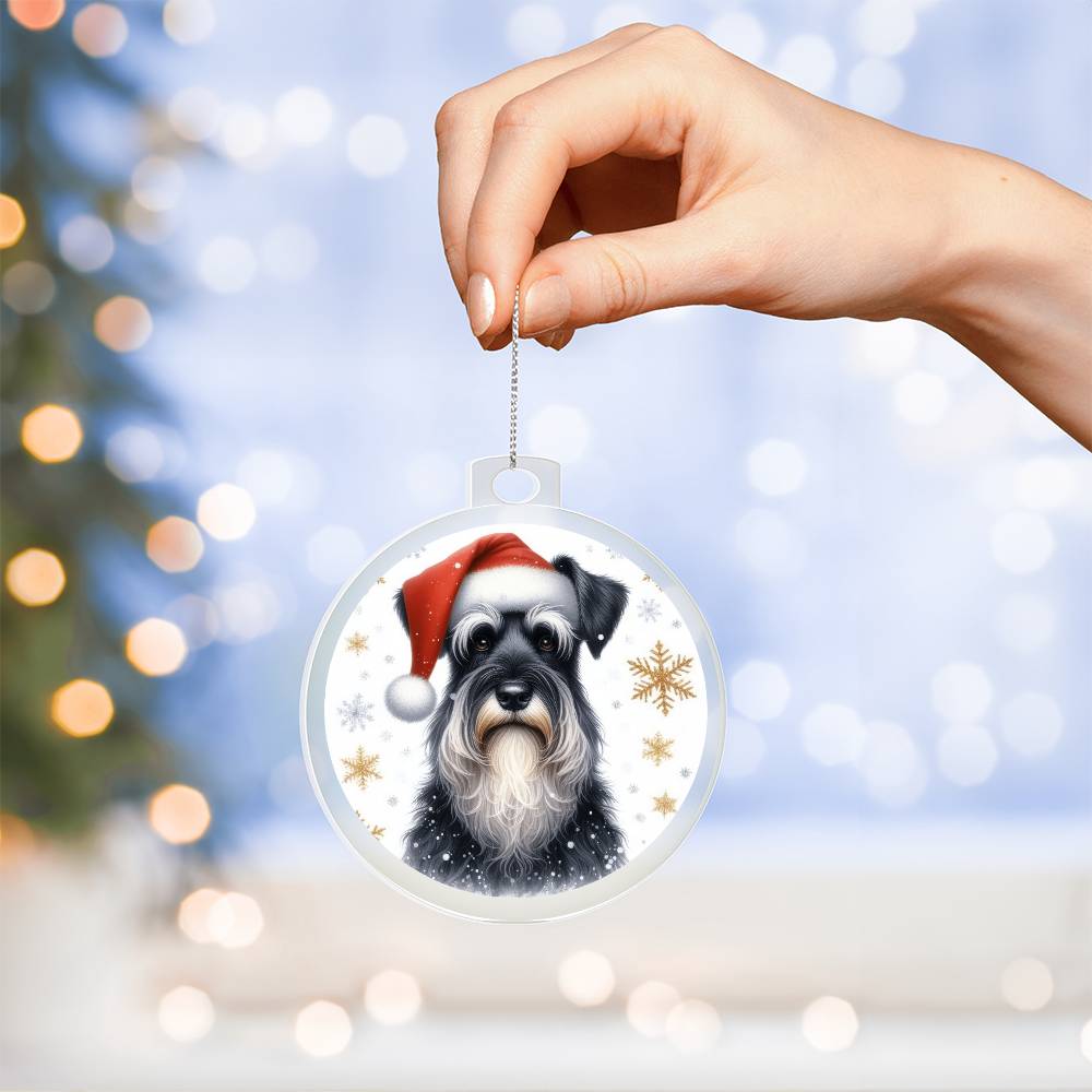 Christmas Dog - Giant Schnauzer - Acrylic Ornament