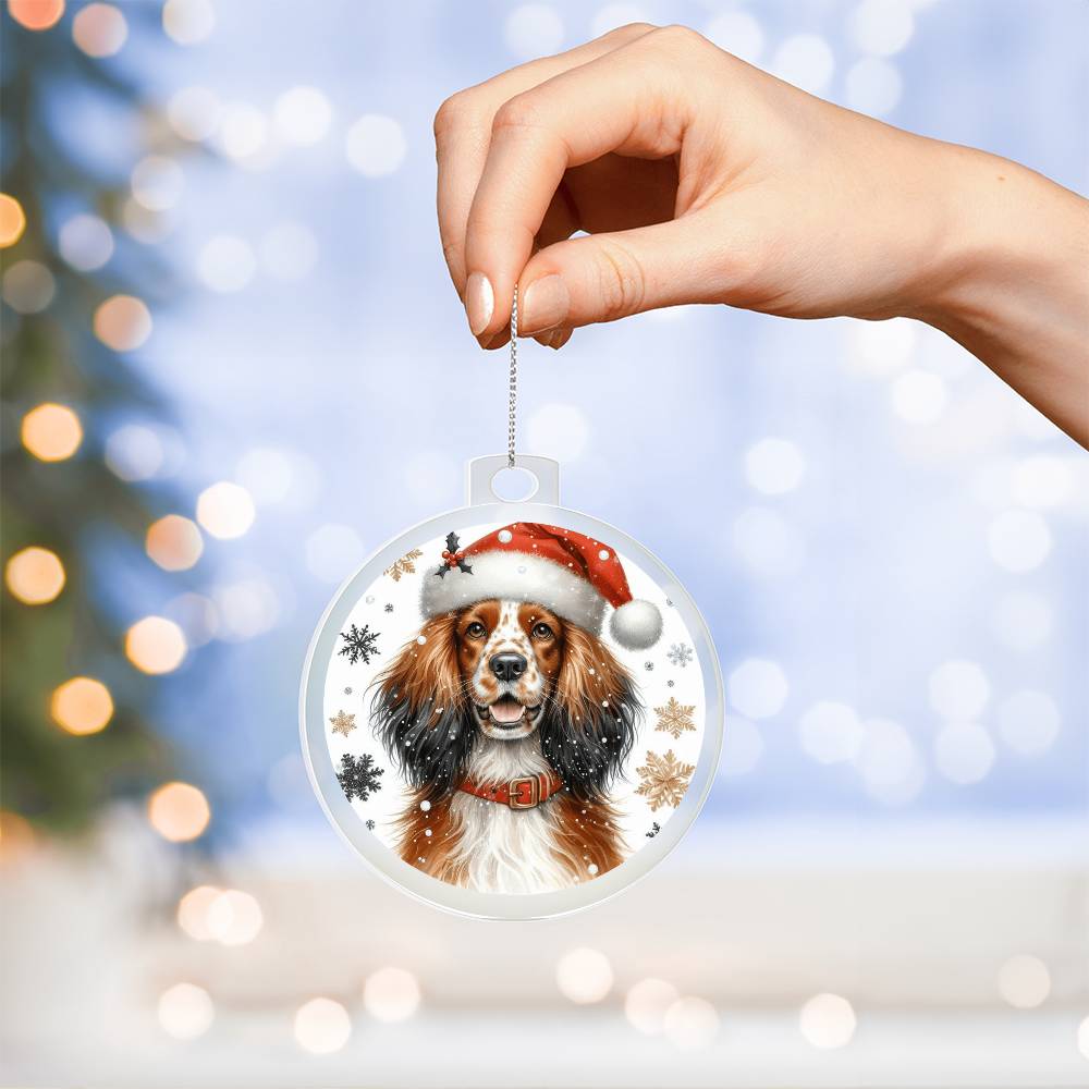 Christmas Dog - Sussex Spaniel - Acrylic Ornament