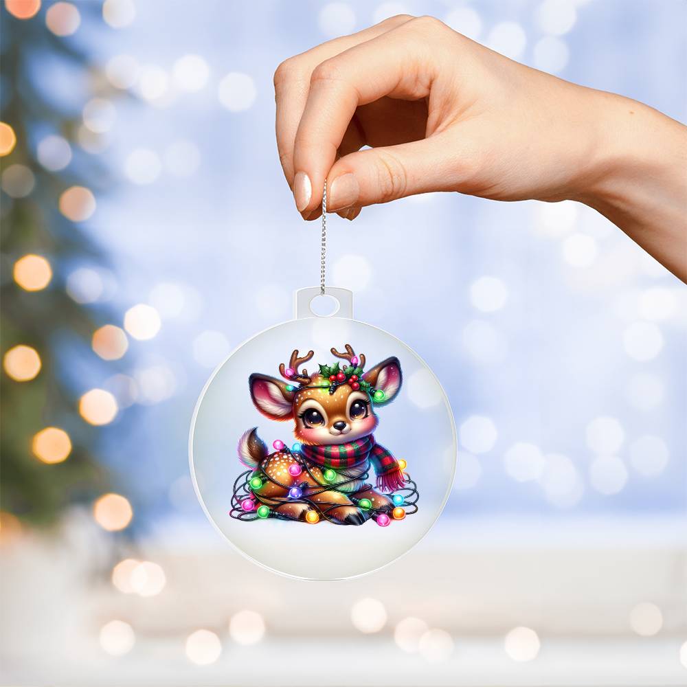 Cute Christmas Reindeer 027 - Acrylic Ornament