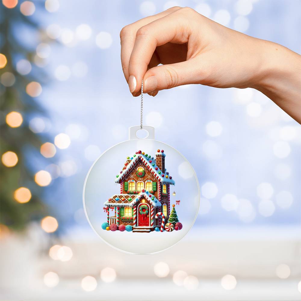 Christmas Gingerbread House 003 - Acrylic Ornament