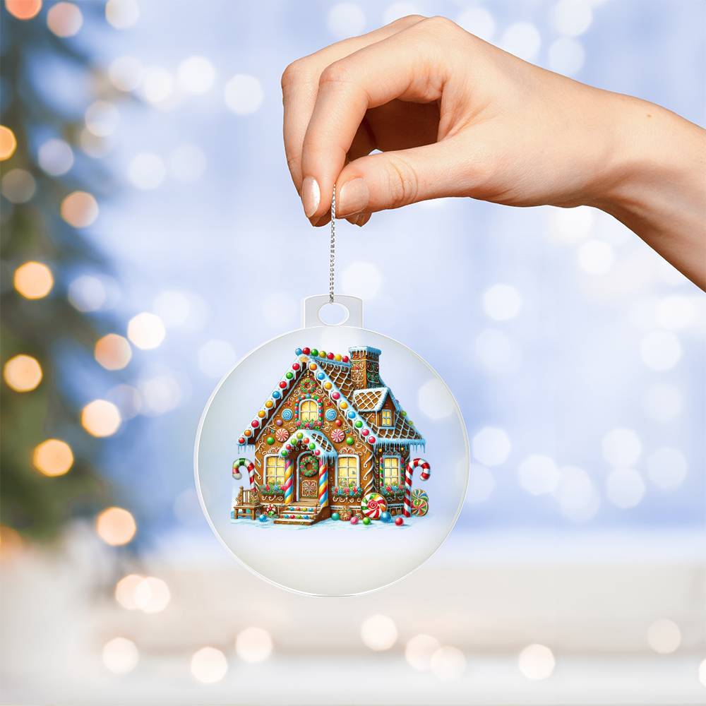 Christmas Gingerbread House 014 - Acrylic Ornament