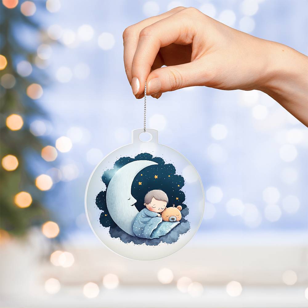 Sweet Dreams Baby Boy (Watercolor) 01 - Acrylic Ornament