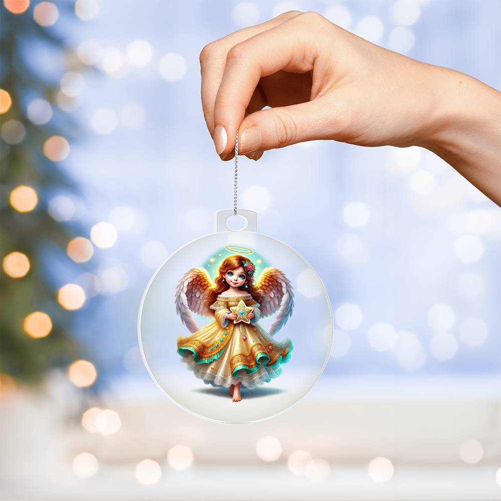 Cute Christmas Angel 007 - Acrylic Ornament