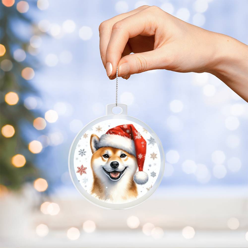 Christmas Dog - Shiba Inu - Acrylic Ornament