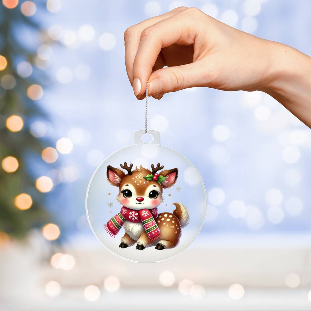 Cute Christmas Reindeer 016 - Acrylic Ornament