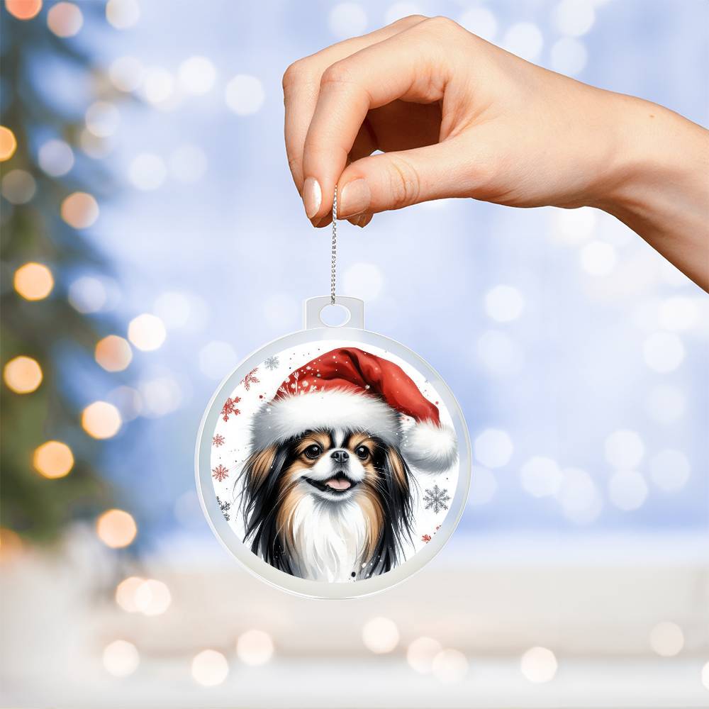 Christmas Dog - Japanese Chin - Acrylic Ornament