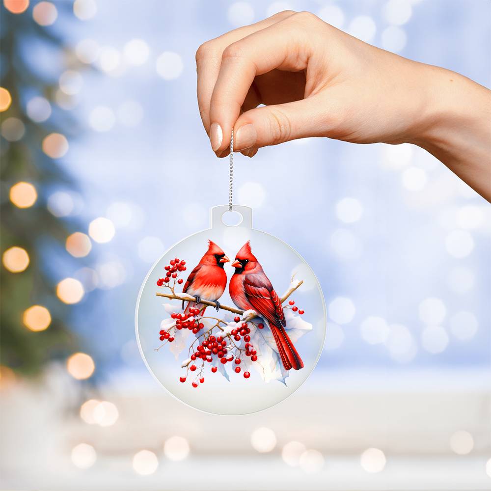 Christmas Cardinal 011 - Acrylic Ornament