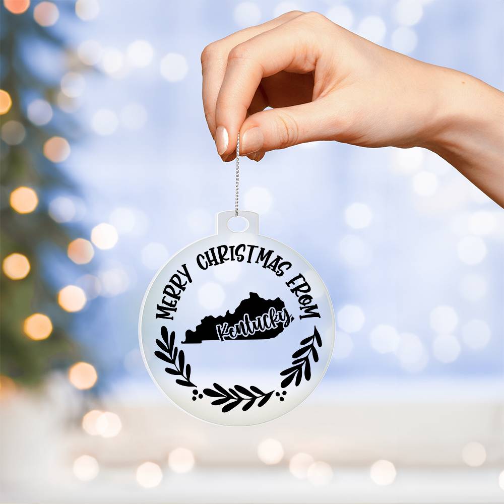 Merry Christmas From Kentucky - Acrylic Ornament