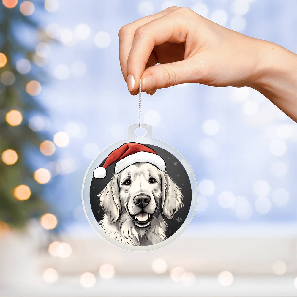 Dog Stained Glass Christmas Design 013 - Acrylic Ornament