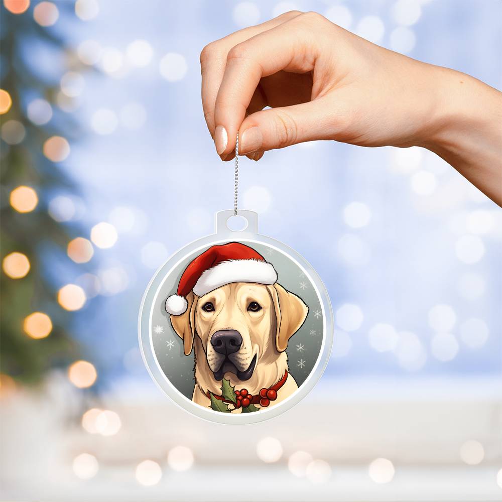 Dog Stained Glass Christmas Design 016 - Acrylic Ornament
