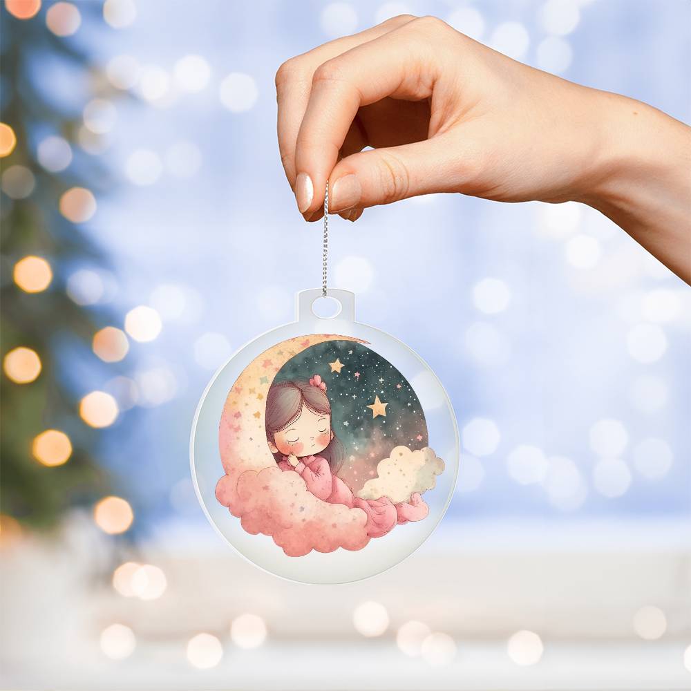 Sweet Dreams Baby Girl (Watercolor) 02 - Acrylic Ornament