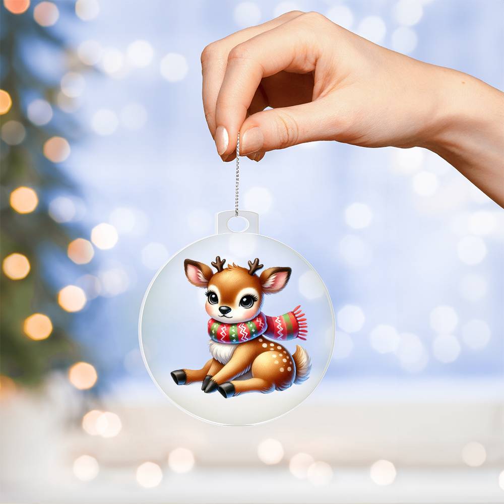 Cute Christmas Reindeer 003 - Acrylic Ornament