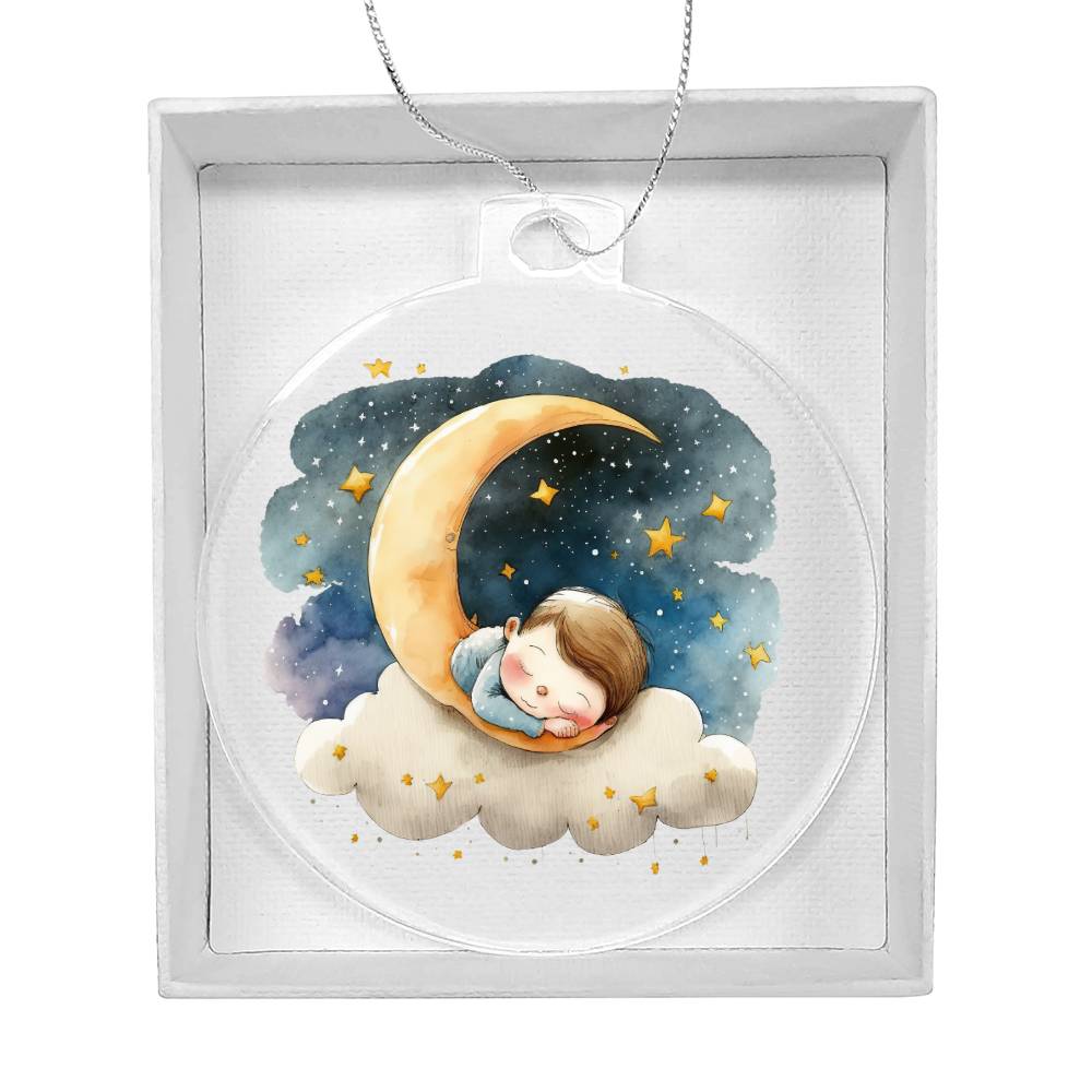 Sweet Dreams Baby Boy (Watercolor) 09 - Acrylic Ornament