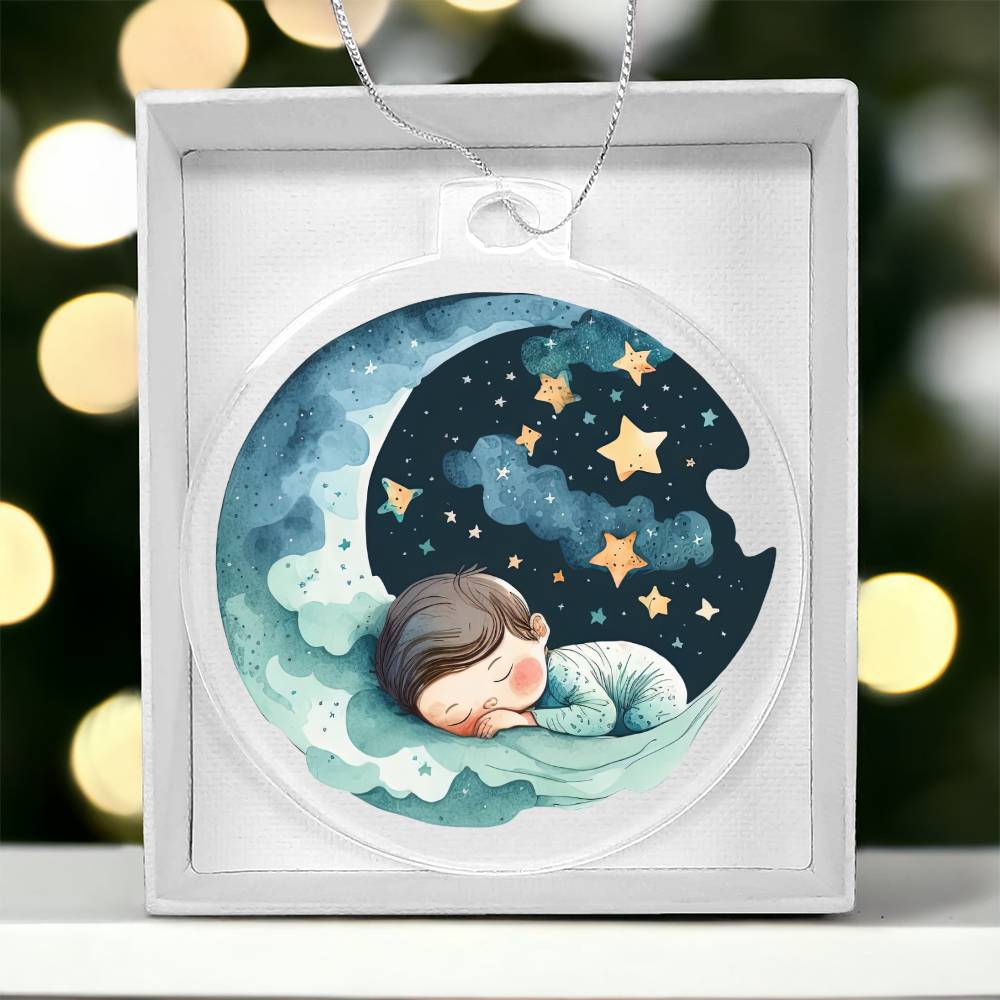Sweet Dreams Baby Boy (Watercolor) 07 - Acrylic Ornament