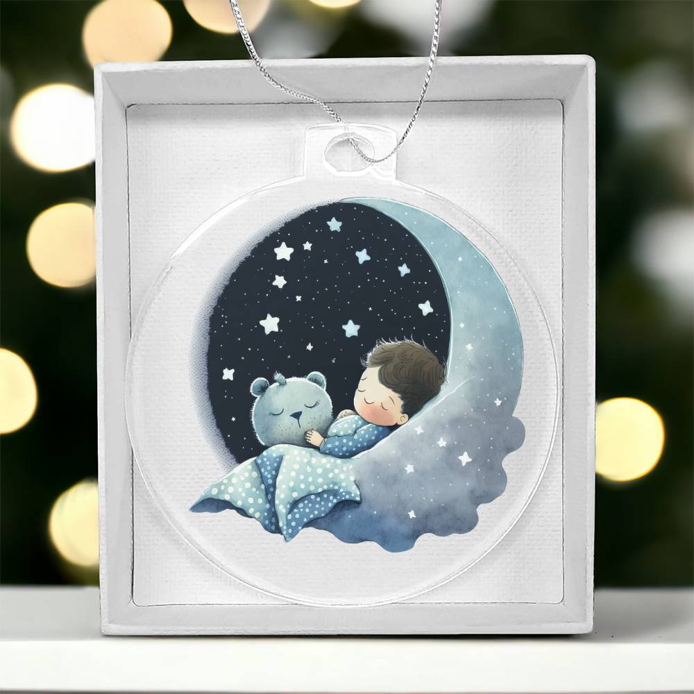 Sweet Dreams Baby Boy (Watercolor) 05 - Acrylic Ornament