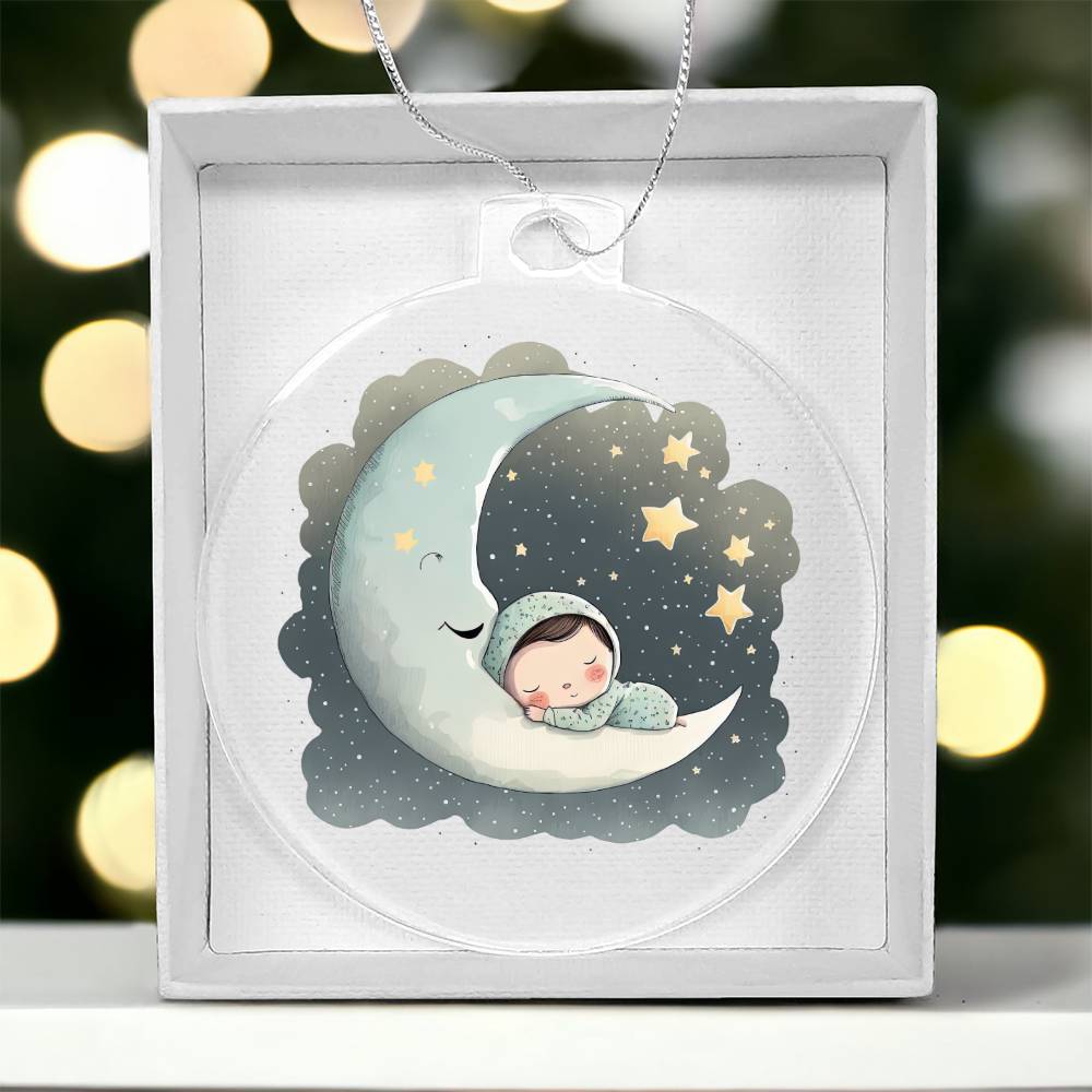Sweet Dreams Baby Boy (Watercolor) 10 - Acrylic Ornament
