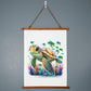 Cute Sea Turtle 003 - 26" x 36" Wood Framed Wall Tapestry