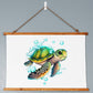 Cute Sea Turtle 005 - 36" x 26" Wood Framed Wall Tapestry