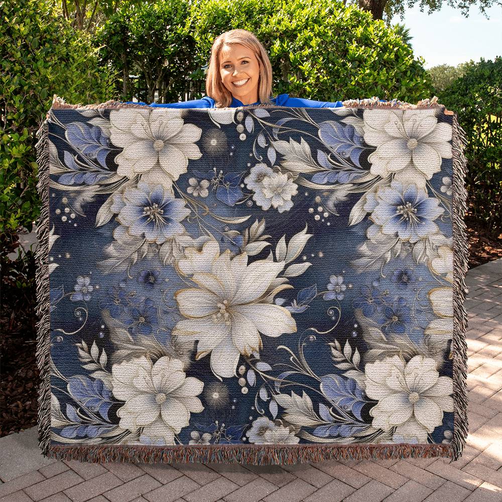 Nocturnal Bloom 12 - 60" x 50" Heirloom Woven Blanket