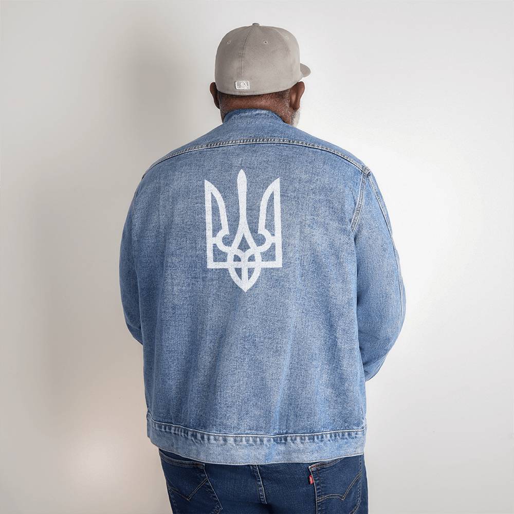 Tryzub (White) - Men's DTG Denim Jacket