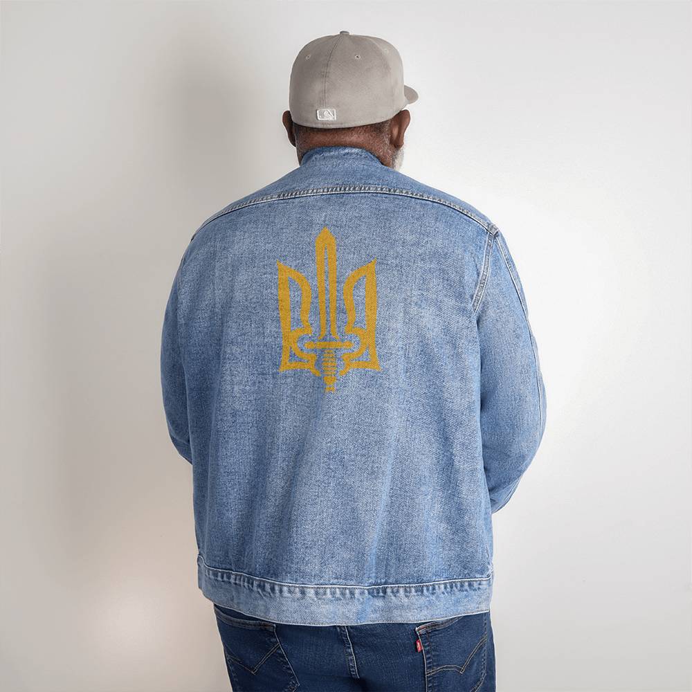 Stylized Tryzub - Men's DTG Denim Jacket