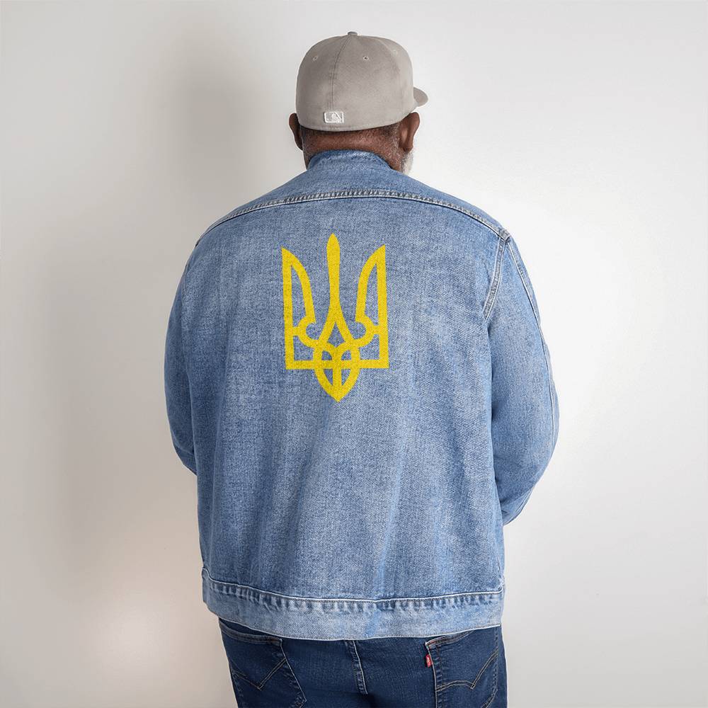 Tryzub (Yellow) - Men's DTG Denim Jacket