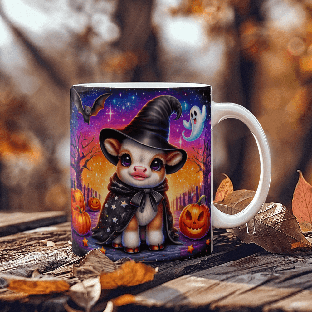 Halloween Highland Cow 14 - 11oz White Ceramic Mug