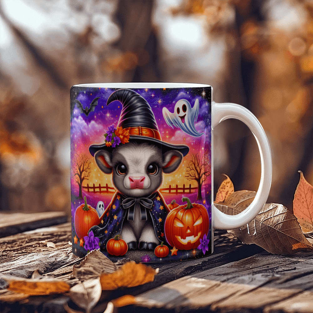 Halloween Highland Cow 05 - 11oz White Ceramic Mug