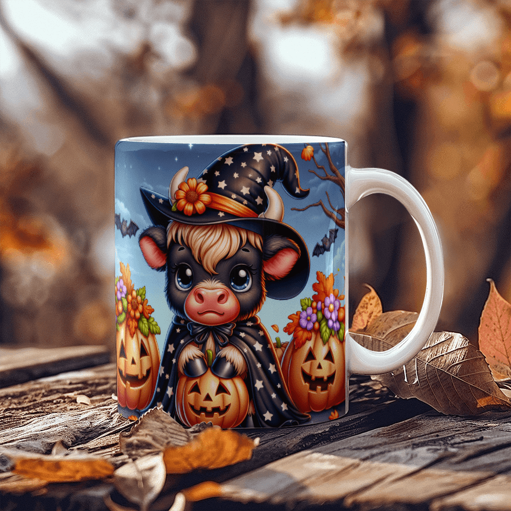Halloween Highland Cow 07 - 11oz White Ceramic Mug