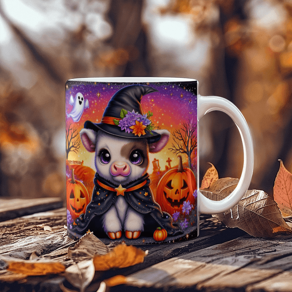 Halloween Highland Cow 19 - 11oz White Ceramic Mug