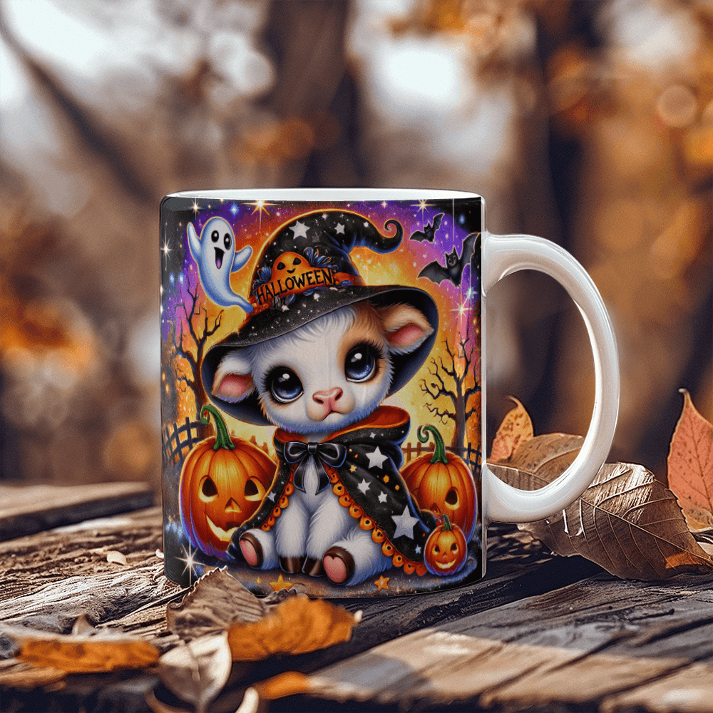 Halloween Highland Cow 06 - 11oz White Ceramic Mug