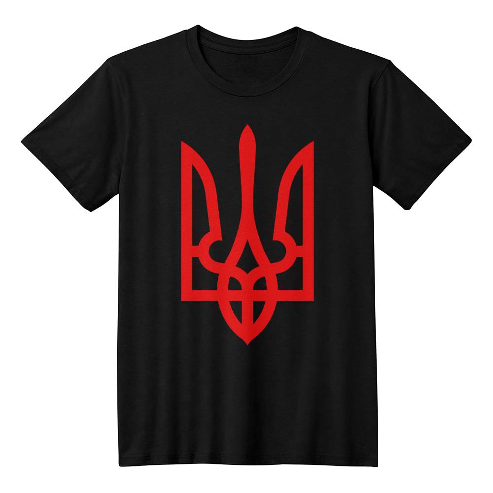 Tryzub (Red) - Bella + Canvas 3001 Unisex T-Shirt