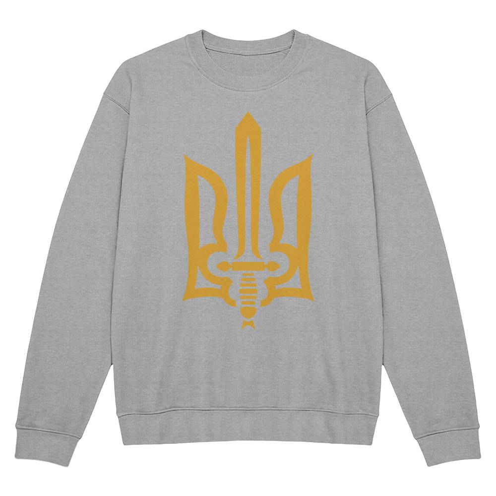 Stylized Tryzub - Athletic Heather Bella + Canvas 3945 Unisex Crewneck Sweatshirt